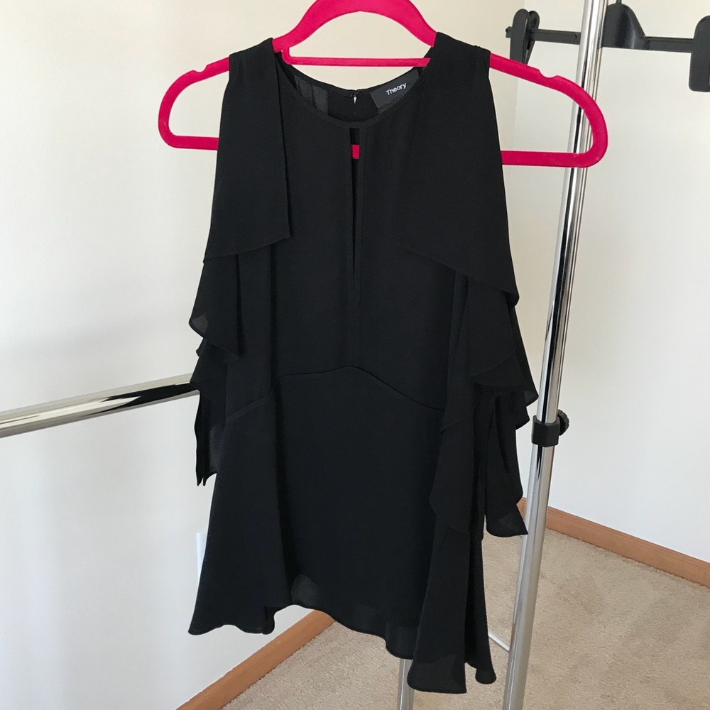 New! Never been worn! Theory open shoulder blouse.